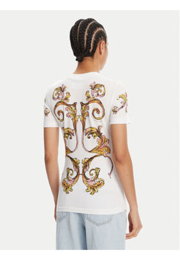 Versace Jeans Couture T-Shirt 78HAH6P8 Biały Slim Fit. Kolor: biały. Materiał: bawełna