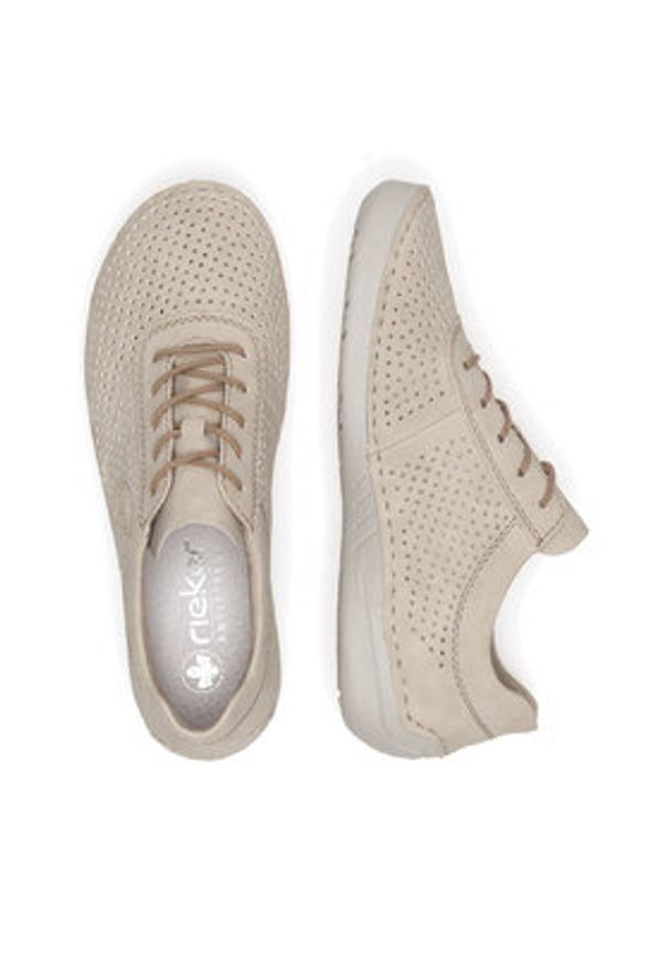 Rieker Półbuty 52546-60 Beżowy. Kolor: beżowy. Materiał: syntetyk, materiał