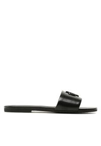 Calvin Klein Jeans Klapki Flat Sandal Slide Hw YW0YW00952 Czarny. Kolor: czarny. Materiał: skóra