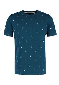 Volcano - T-shirt z nadrukiem all over T-NEPTUN. Kolor: niebieski. Materiał: dzianina, dresówka, materiał, bawełna. Długość rękawa: krótki rękaw. Długość: krótkie. Wzór: nadruk. Sezon: lato. Styl: klasyczny