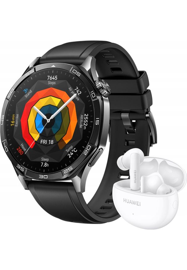 HUAWEI - Smartwatch Huawei Huawei Watch GT 5 46mm Active Czarny. Rodzaj zegarka: smartwatch. Kolor: czarny