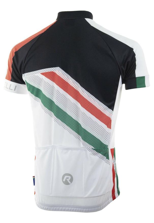 Koszulka rowerowa męska ROGELLI TEAM 2.0 z krótkim rękawem. Kolor: biały, wielokolorowy, czarny. Długość rękawa: krótki rękaw. Długość: krótkie