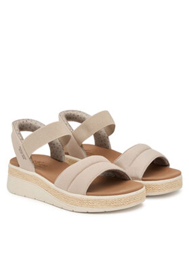 skechers - Skechers Sandały BOBS Sun Ray 114413/TPE Beżowy. Kolor: beżowy. Materiał: materiał