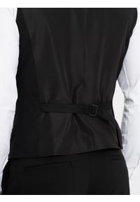 Ombre Clothing - Kamizelka męska garniturowa bez klap - czarna V4 OM-BLZV-0112 - XL. Kolor: czarny. Materiał: materiał, poliester. Wzór: gładki #2