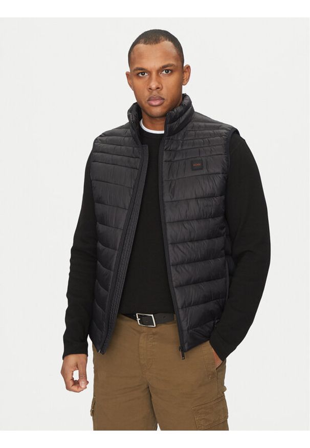 BOSS Kamizelka Odeno2 50530966 Czarny Slim Fit. Kolor: czarny. Materiał: syntetyk. Długość rękawa: bez rękawów