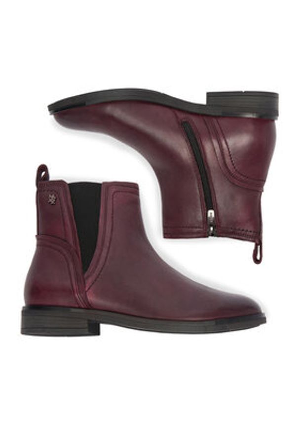 MEXX Botki CEO-MX/043C-WI40 Bordowy. Kolor: czerwony. Materiał: skóra