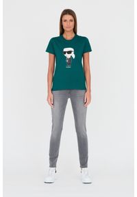 Karl Lagerfeld - KARL LAGERFELD Zielony t-shirt Karl. Kolor: zielony