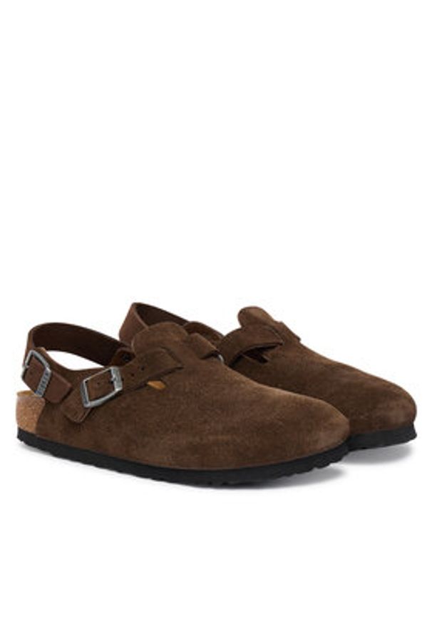 Birkenstock Sandały Tokio 1032025 Brązowy. Kolor: brązowy. Materiał: zamsz, skóra