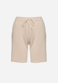 Born2be - Jasnobeżowe Szorty Wykończone Gumką w Pasie i Wsuwanymi Kieszeniami Ritardia. Okazja: na co dzień. Kolor: beżowy. Styl: casual #7
