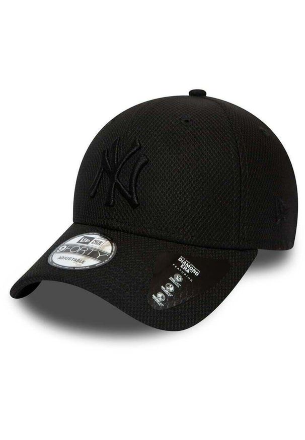 Czapka New Era Diamond Era 9Forty New York Yankees, Dla obu płci. Kolor: czarny. Materiał: poliester, materiał. Styl: sportowy