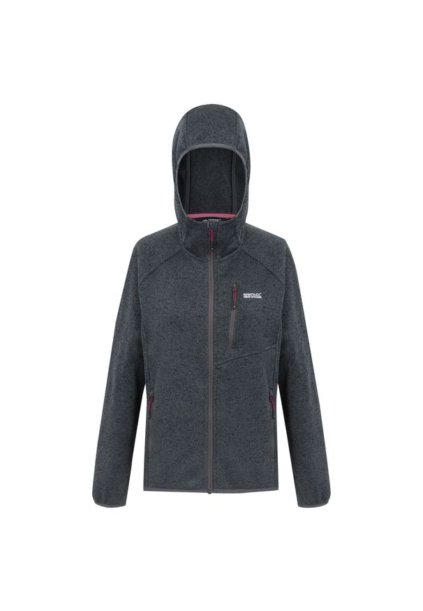 Regatta - Damska Bluza Z Kapturem Newhill II Marl Full Zip. Typ kołnierza: kaptur. Kolor: szary. Styl: sportowy. Sport: turystyka piesza