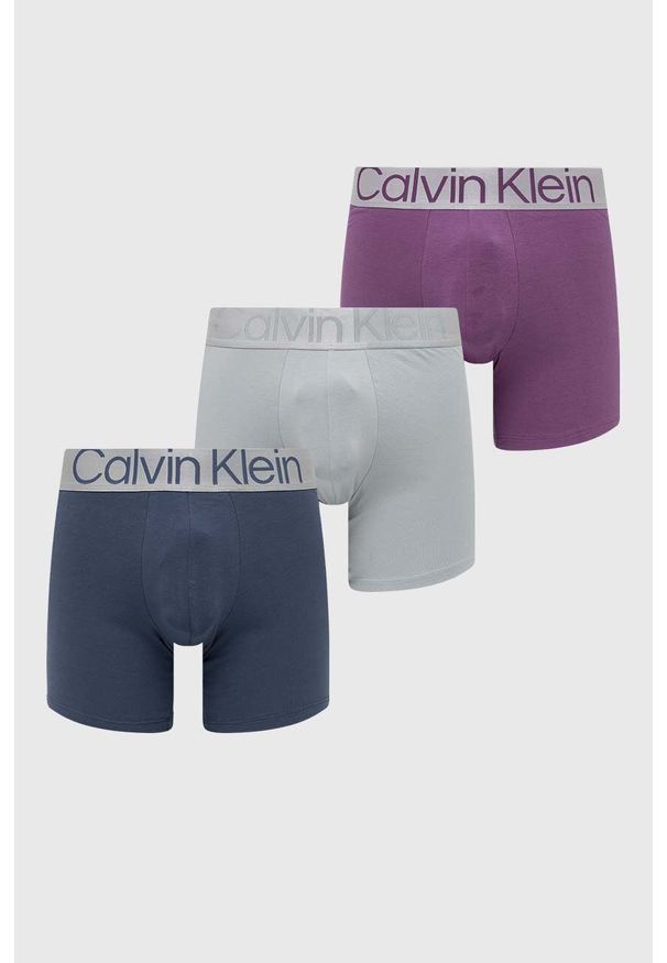 Calvin Klein Underwear bokserki 3-pack męskie kolor fioletowy. Kolor: fioletowy. Materiał: bawełna