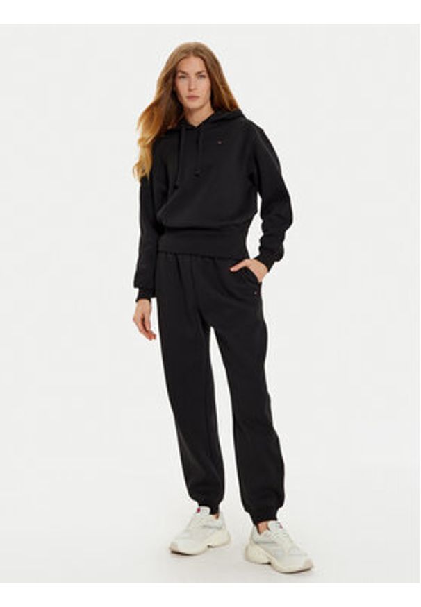 TOMMY HILFIGER - Tommy Hilfiger Spodnie dresowe Essential WW0WW45966 Czarny Regular Fit. Kolor: czarny. Materiał: bawełna, syntetyk