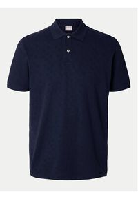 Selected Homme Polo Paul 16096767 Granatowy Regular Fit. Typ kołnierza: polo. Kolor: niebieski. Materiał: bawełna #3