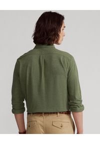 Ralph Lauren - RALPH LAUREN - Zielona koszula Featherweight Mesh Custom Fit. Typ kołnierza: polo. Kolor: zielony. Materiał: mesh. Długość rękawa: długi rękaw. Długość: długie. Wzór: haft #2