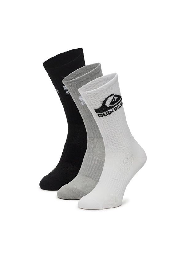 Quiksilver Zestaw 3 par wysokich skarpet męskich AS_QUIKSILVER_101W_SS25 (3-PACK) Biały. Kolor: biały. Materiał: materiał, bawełna
