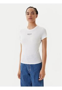 Tommy Jeans T-Shirt Essential DW0DW20913 Biały Slim Fit. Kolor: biały. Materiał: bawełna