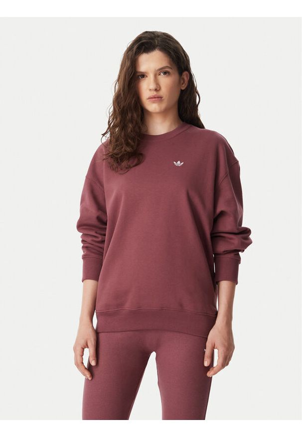 Adidas - adidas Bluza Essentials Crew Long Fleece Sweatshirt KT2279 Brązowy Regular Fit. Kolor: brązowy. Materiał: bawełna