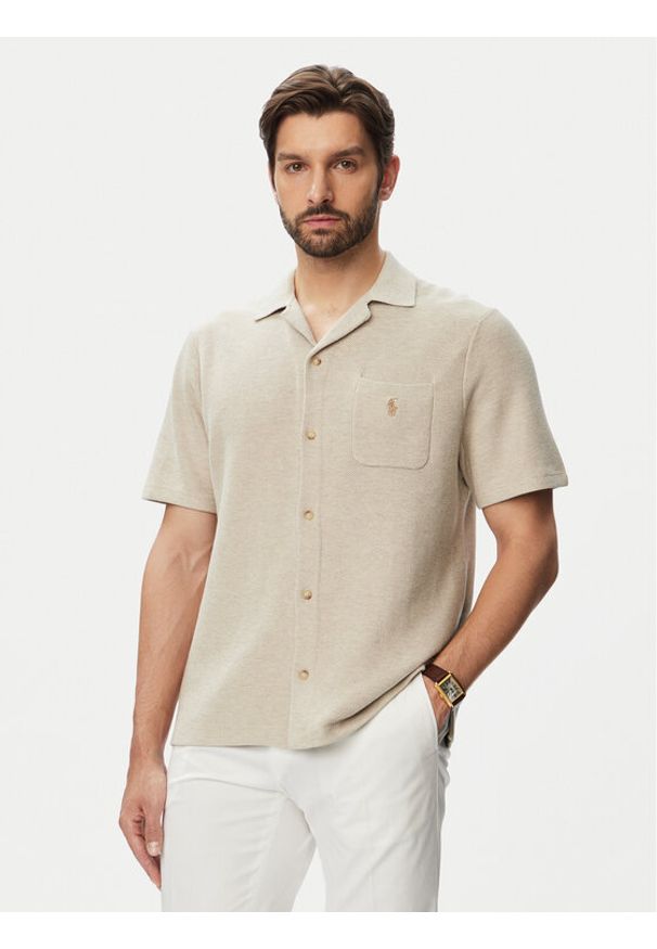 Polo Ralph Lauren Koszula 710P04442502 Beżowy Regular Fit. Typ kołnierza: polo. Kolor: beżowy. Materiał: bawełna