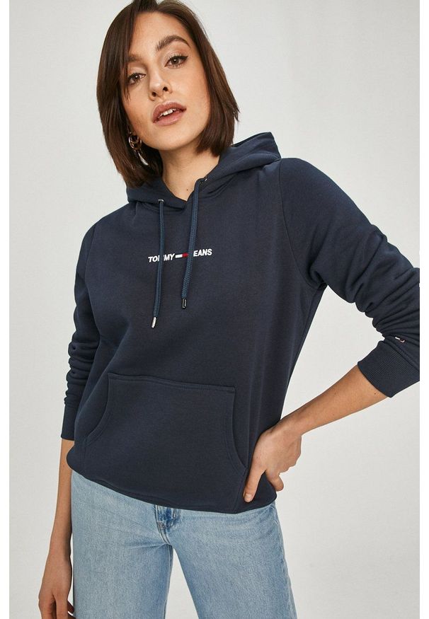 Tommy Jeans - Bluza. Okazja: na co dzień. Kolor: niebieski. Długość rękawa: długi rękaw. Długość: długie. Styl: casual