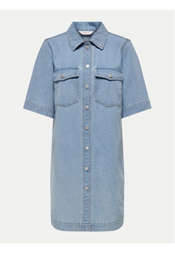 only - ONLY Sukienka jeansowa Belle 15324384 Niebieski Regular Fit. Kolor: niebieski. Materiał: bawełna