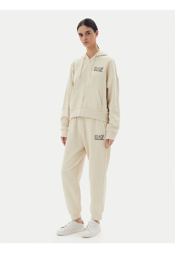 EA7 Emporio Armani Dres 7W000110 AF12473 U1079 Beżowy Loose Fit. Kolor: beżowy. Materiał: bawełna