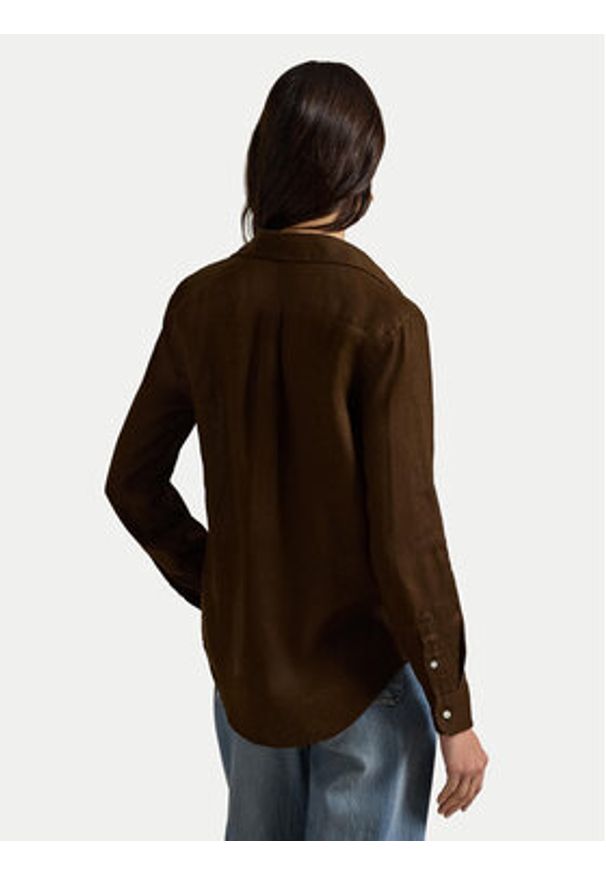 Polo Ralph Lauren Koszula 211970730508 Brązowy Regular Fit. Typ kołnierza: polo. Kolor: brązowy. Materiał: len