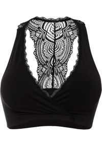 bonprix - Biustonosz bustier do karmienia piersią, bawełna organiczna. Kolor: czarny. Materiał: bawełna