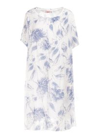 Born2be - Niebieska Sukienka z Bawełny Sebaestus. Okazja: na co dzień. Kolekcja: plus size. Kolor: niebieski. Materiał: bawełna. Wzór: kwiaty. Typ sukienki: proste, dla puszystych. Styl: casual, wakacyjny, klasyczny. Długość: midi #5