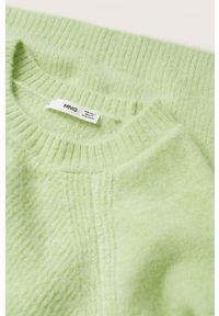 mango - Mango sweter Blosom damski kolor zielony lekki. Kolor: zielony. Długość rękawa: długi rękaw. Długość: długie