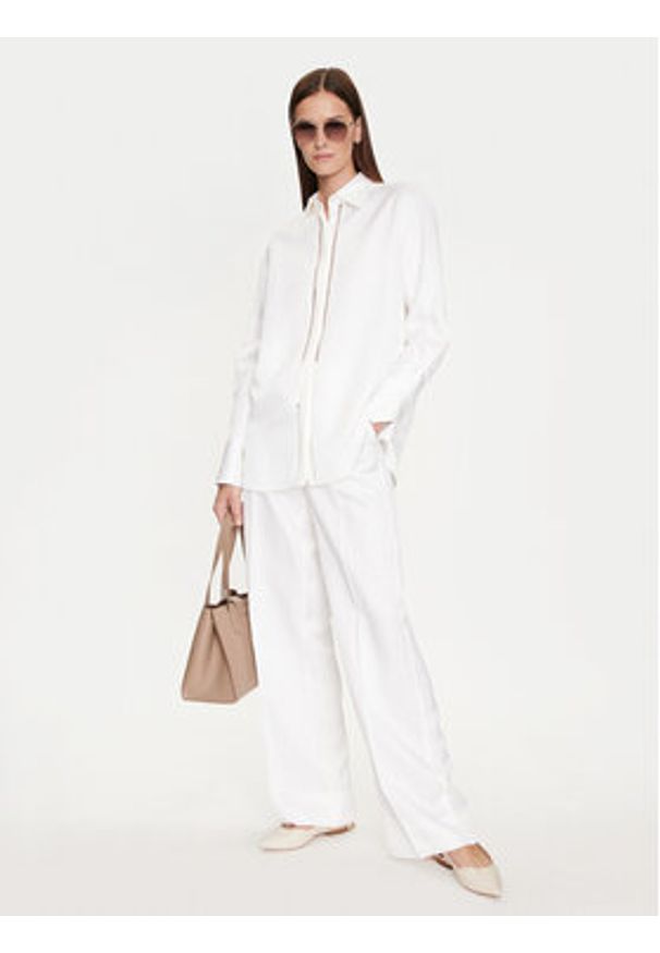 BOSS - Boss Koszula Beina 50514716 Biały Relaxed Fit. Kolor: biały. Materiał: len, wiskoza