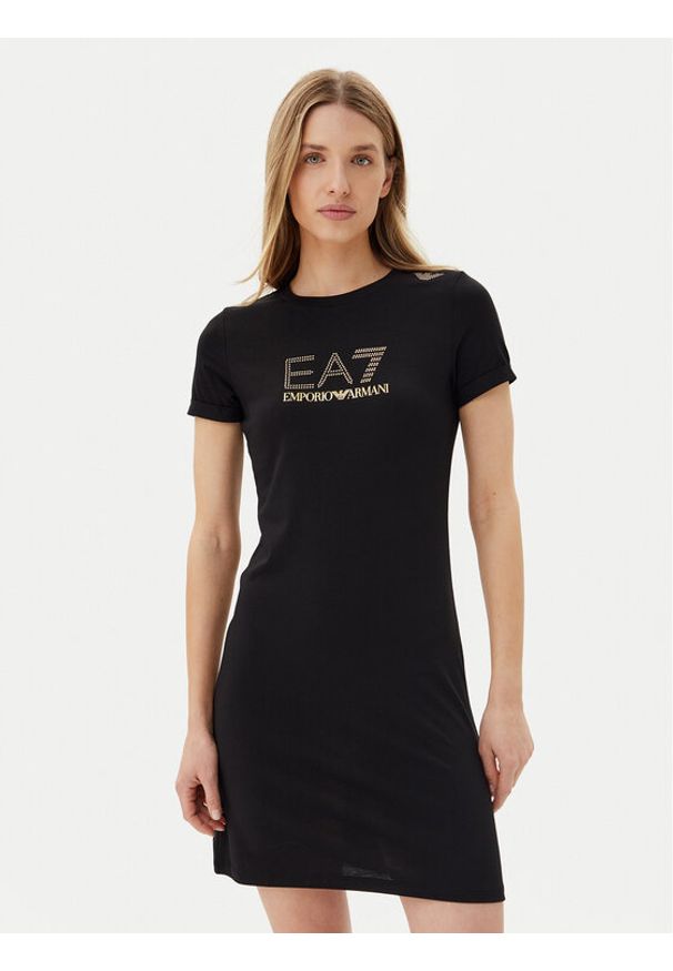 EA7 Emporio Armani Sukienka codzienna 7W000478 AF12500 UC001 Czarny Regular Fit. Okazja: na co dzień. Kolor: czarny. Typ sukienki: proste. Styl: casual