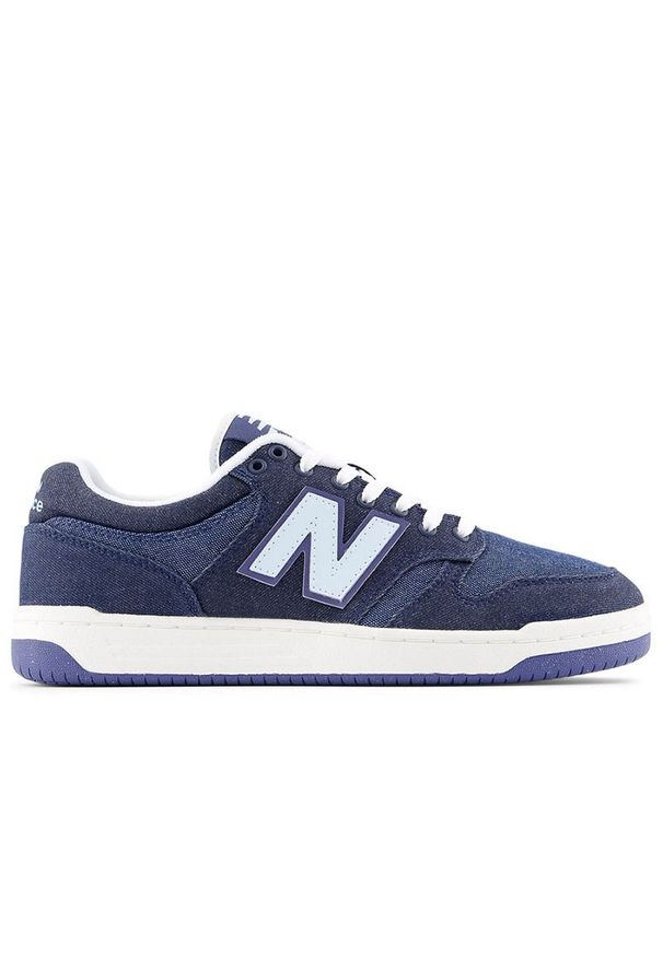 Buty unisex New Balance BB480LDD - granatowe. Okazja: na co dzień. Kolor: niebieski. Materiał: materiał, syntetyk. Szerokość cholewki: normalna. Sport: turystyka piesza