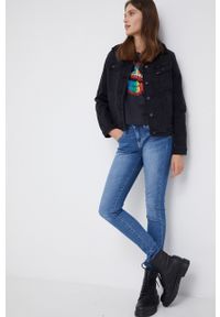 Lee Kurtka jeansowa damska kolor czarny zimowa. Okazja: na co dzień. Kolor: czarny. Materiał: jeans. Sezon: zima. Styl: casual #2