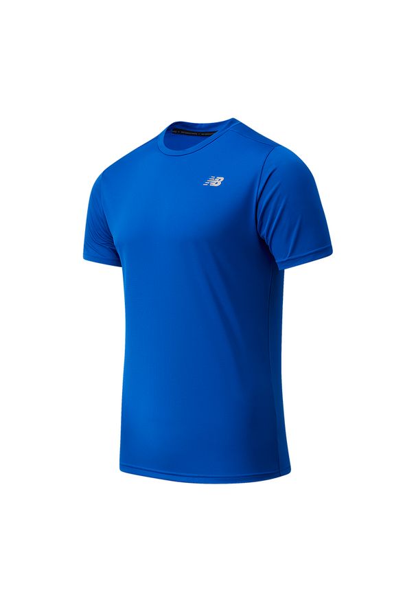 Koszulka męska New Balance MT11205TRY – niebieska. Kolor: niebieski. Materiał: materiał, poliester. Sport: fitness