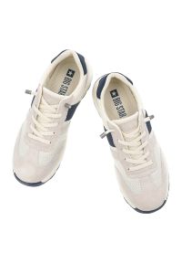Big-Star - Sneakersy męskie Big Star, skóra naturalna i tekstylne wstawki sznurowany fason sportowy design amortyzująca podeszwa kontrastowe detale, białe, TT17. Zapięcie: sznurówki. Kolor: biały. Materiał: skóra #6