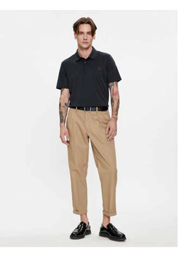 Baldessarini Polo B4 10044/000/5190 Czarny Regular Fit. Typ kołnierza: polo. Kolor: czarny. Materiał: bawełna
