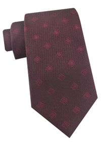 Krawat Męski - Angelo di Monti - Bordo, Grochy. Kolor: czerwony. Materiał: tkanina. Wzór: grochy. Styl: elegancki, wizytowy