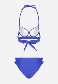 Born2be - Niebieskie Bikini Biustonosz i Majtki Typu Figi Ozdobione Wycięciami Kinlira. Kolor: niebieski. Wzór: aplikacja #3