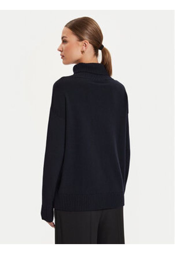 Max Mara Leisure Golf Superbo 2426366148 Granatowy Relaxed Fit. Typ kołnierza: golf. Kolor: niebieski. Materiał: wełna