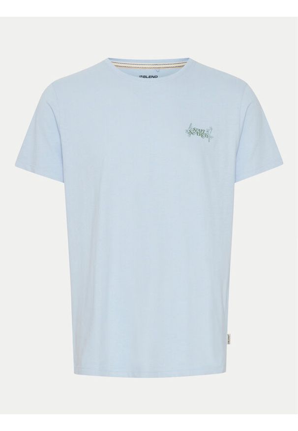 Blend T-Shirt 20716513 Błękitny Regular Fit. Kolor: niebieski. Materiał: bawełna