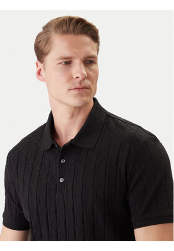 Calvin Klein Polo LV04LE203G Czarny Regular Fit. Typ kołnierza: polo. Kolor: czarny. Materiał: bawełna
