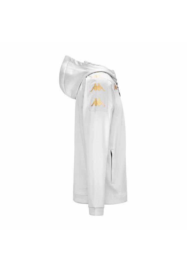 Kurtka z dresu Kappa Grevolo. Kolor: biały. Materiał: dresówka. Sport: piłka nożna, fitness