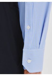 Pako Lorente - PAKO LORENTE – Niebieska dzianinowa koszula w pepitkę. Kolor: niebieski. Materiał: dzianina. Długość rękawa: długi rękaw. Długość: długie #8