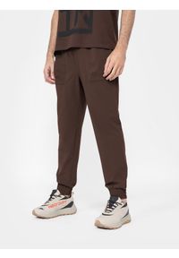 4f - Spodnie casual joggery męskie. Okazja: na co dzień. Kolor: brązowy. Materiał: tkanina. Styl: casual #2
