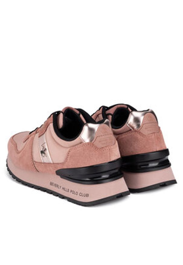 Beverly Hills Polo Club Sneakersy W-3C098-2A324 Różowy. Kolor: różowy. Materiał: zamsz, skóra