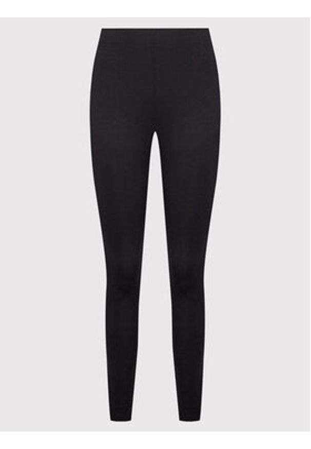 DKNY Legginsy P0RK8CMD Czarny Slim Fit. Kolor: czarny. Materiał: wiskoza
