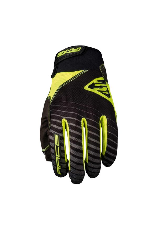 FIVE GLOVES - Rękawice RACE - FLUO YELLOW (żółty fluorescencyjny) - XXL/12. Kolor: żółty. Materiał: materiał. Sport: kolarstwo
