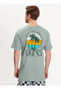 Vans T-Shirt Sunset Dual Palm Vintage VN0006CH Zielony Regular Fit. Kolor: zielony. Materiał: bawełna. Styl: vintage #5