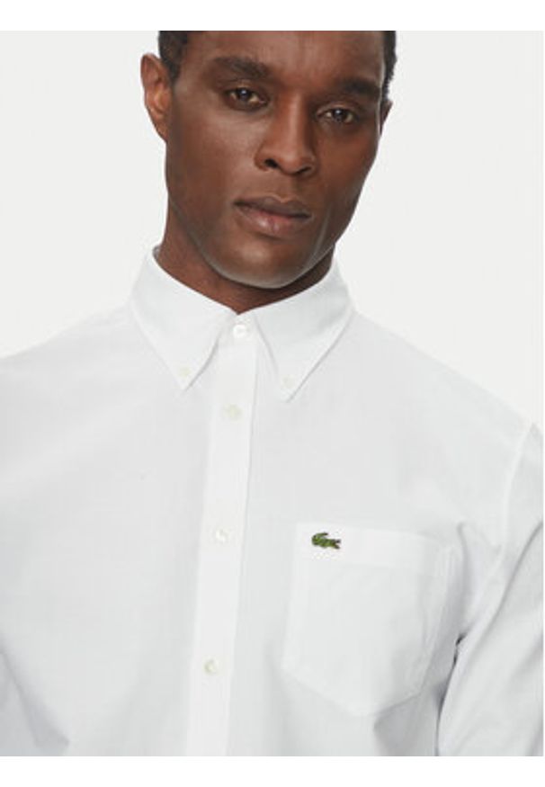 Lacoste Koszula CH1911 Biały Regular Fit. Kolor: biały. Materiał: bawełna